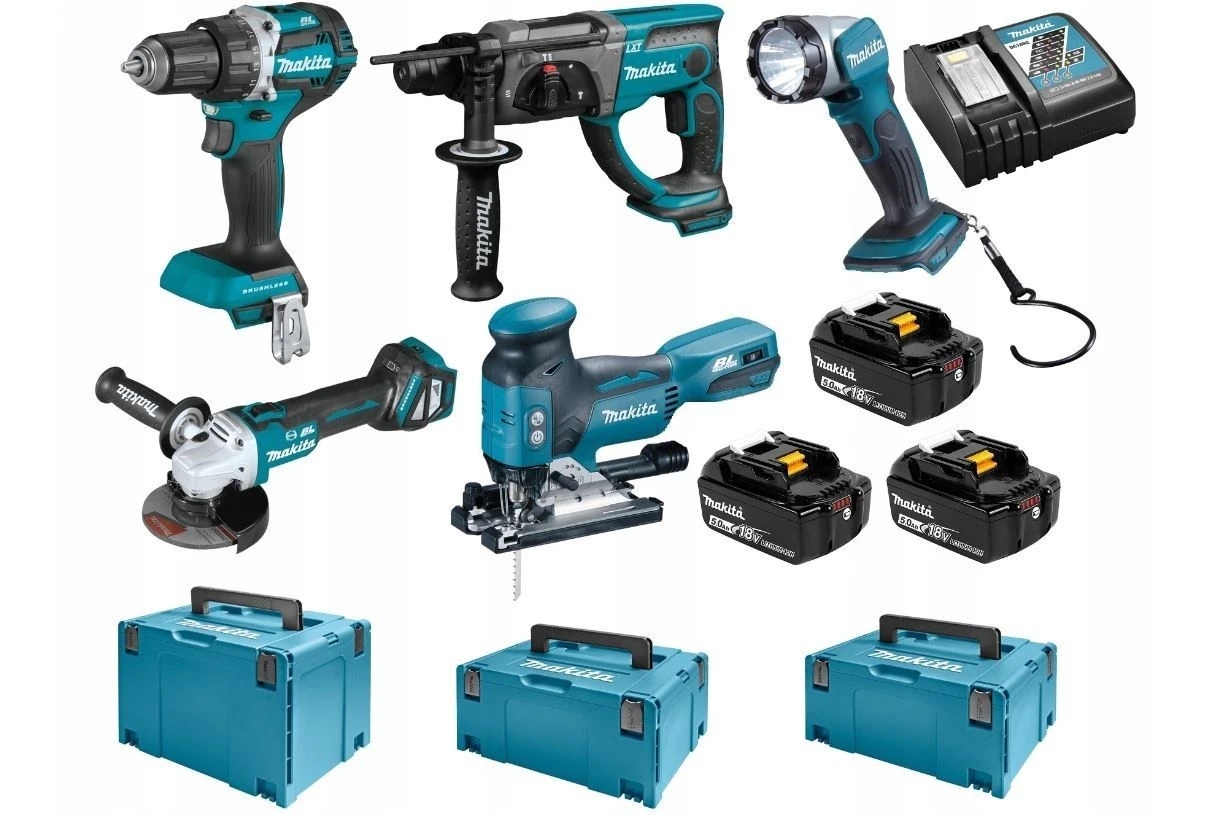 Makita DLX5044TJ 5-delige 18V Li-ion Accu Combiset (3x 5.0Ah Accu) In Mbox 1 Makita DLX5044TJ 5-delige 18V Li-ion Accu Combiset (3x 5.0Ah Accu) In Mbox