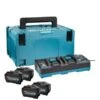 Makita XGT 40V Max Li-Ion Accu Starterset (4x 5.0Ah) + Duolader In Mbox