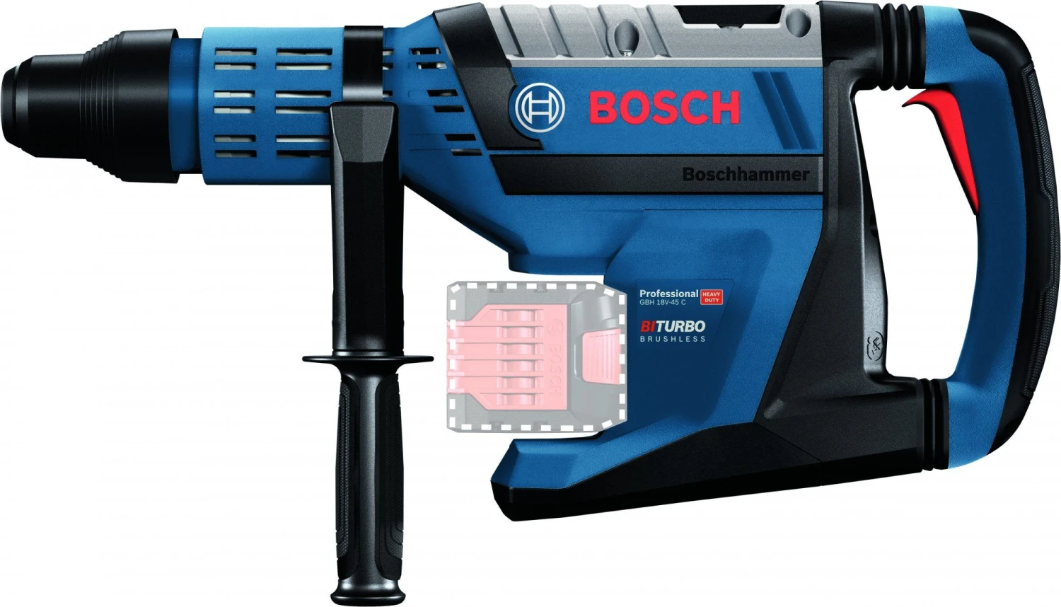 Bosch GBH 18V-45 C 18V Li-Ion Accu BiTurbo SDS-Max Combihamer Body In Koffer - 12,5 J - Koolborstelloos - 0611913000 1 Bosch GBH 18V-45 C 18V Li-Ion Accu BiTurbo SDS-Max Combihamer Body In Koffer - 12,5 J - Koolborstelloos - 0611913000