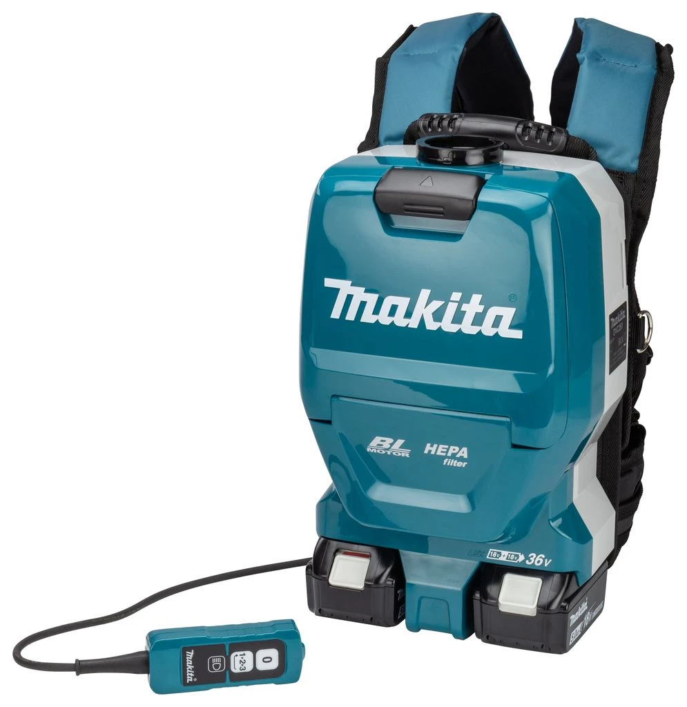 Makita DVC261TX11 2x18V Li-Ion Accu Rugstofzuiger Set (2x 5,0Ah) Incl. Accessoires - 120m³/uur - Koolborstelloos 2 Makita DVC261TX11 2x18V Li-Ion Accu Rugstofzuiger Set (2x 5,0Ah) Incl. Accessoires - 120m³/uur - Koolborstelloos - Afbeelding 2