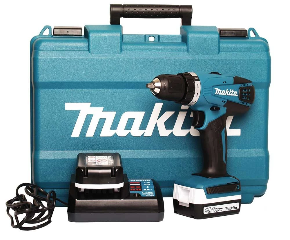 Makita DF347DWE 14.4V Li-Ion Accu Boor-/schroefmachine Set (2x 1.5Ah Accu) In Koffer 1 Makita DF347DWE 14.4V Li-Ion Accu Boor-/schroefmachine Set (2x 1.5Ah Accu) In Koffer