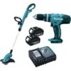 Makita DLX2114X1 18V LXT Li-Ion Accu Klopboor-/schroefmachine (DHP453) & Grastrimmer (DUR181) Combiset (2x 3.0Ah Accu)